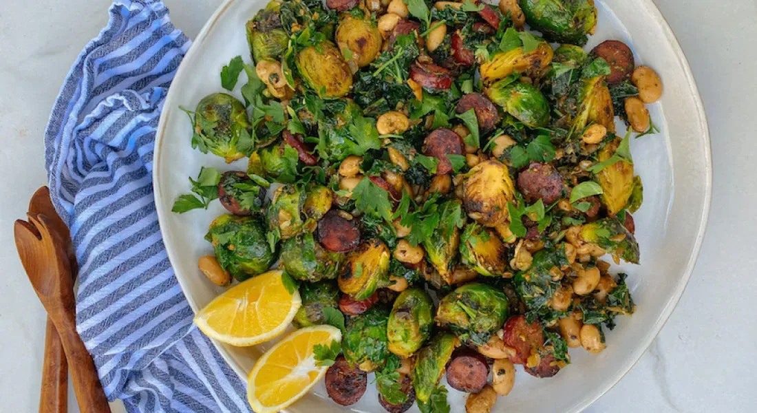 Smoked Chorizo and Burnt Brussel Sprouts